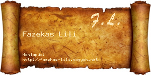 Fazekas Lili névjegykártya