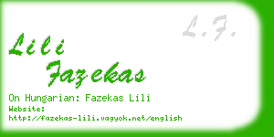 lili fazekas business card